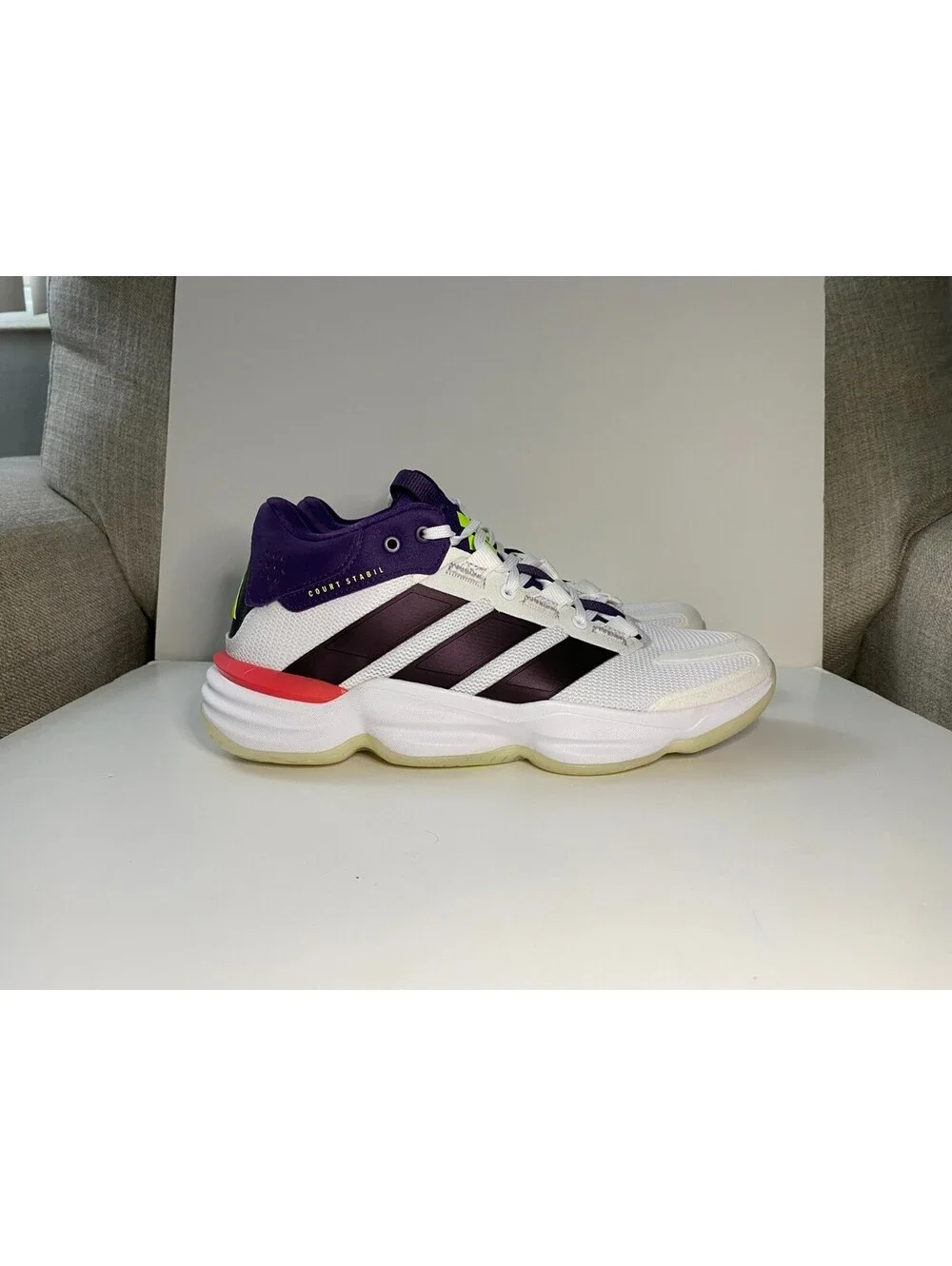 Adidas Court Stabil JH5163 Mens Sneaker 8 White Aurora Indoor Volleyball Shoes